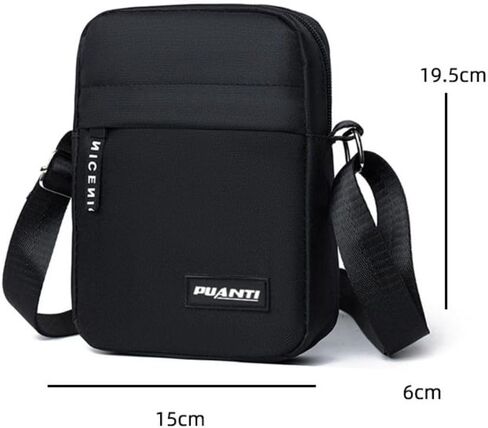 Men Handbag Nylon Portable Casual Shoulder Bag Business Crossbody(Black) in Saudi Arabia