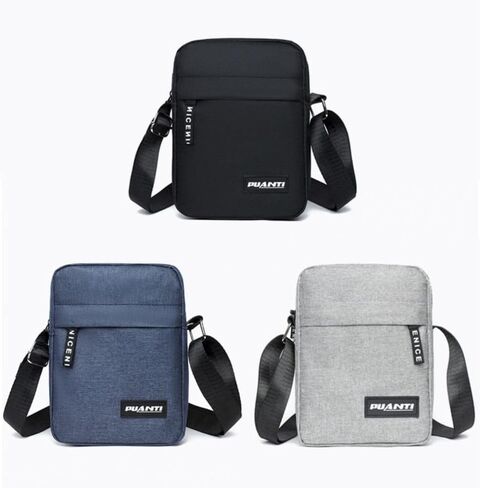 Men Handbag Nylon Portable Casual Shoulder Bag Business Crossbody(Black) in Saudi Arabia