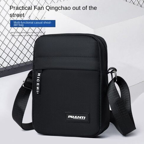 Men Handbag Nylon Portable Casual Shoulder Bag Business Crossbody(Black) in Saudi Arabia