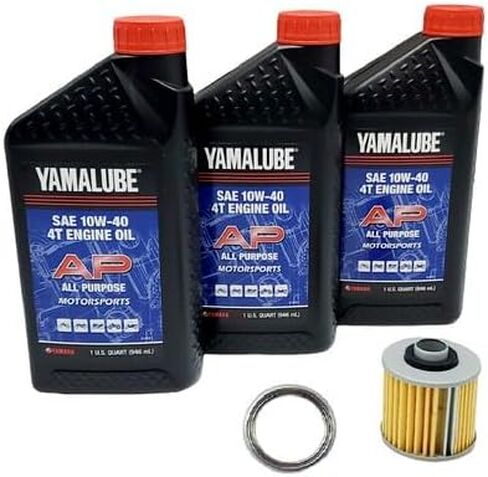 Yamaha Yamalube V-STAR 650 (2006-2016) All Purpose Oil (3 Quarts) and Filter Change Kit, #4X7-13440-90-00 and #LUB-10W40-AP-12 in Saudi Arabia