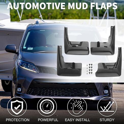 Mud Flap Splash Guard for Toyota Sienna 2012-2016 Durable | Front & Rear Side Mudflaps with Mount Accessor 1 Set in Saudi Arabia