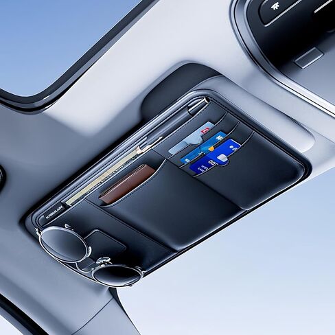 منظم حاجب الشمس للسيارة من توميكو مع حامل مناديل، منظم وحدات التحكم التلقائية مع مشبك للنظارة الشمسية، ملحقات حاجب متعددة الجيوب للشاحنة، سيارات الدفع الرباعي، تخزين البطاقة/القلم/رخصة السائق in Kuwait