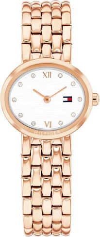Tommy Hilfiger Women's 2-Hand Quartz Watch - Oval-Shaped Case, Crystal Markers - Link Bracelet - Dress Casual Look - Gift for Her 25mm in Saudi Arabia