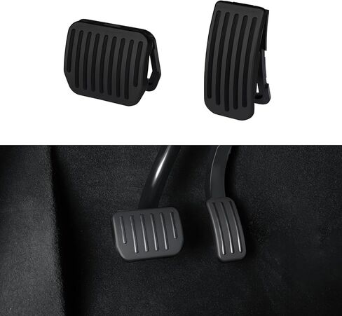 أغطية دواسات لسيارة Tesla Model Y Juniper 2026 2025 / Y 2024 2023، موديل 3 2023، أغطية غاز الفرامل الألومنيوم غير القابلة للانزلاق، ملحقات غطاء وسادات دواسة القدم بدون حفر، أسود in Kuwait