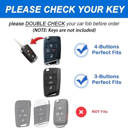 Key Fob Cover for Volkswagen with Keychain, Upper Leather + Soft TPU Key Cover Case Shell for VW 2017-2021 Jetta Tiguan GTI Atlas Passat Arteon Golf Folding Flip 4 Buttons (Brown) in Saudi Arabia