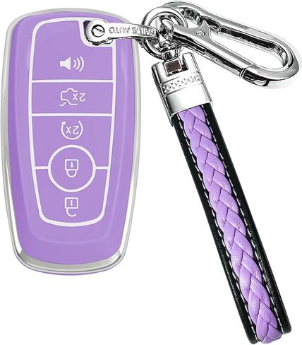 لغطاء Ford Key fob المتوافق مع Edge Explorer Bronco Escape Expedition Maverick Transit Lightning Duty Nautilus Remote Smart Key، حافظة واقية من مادة TPU (وردي) in Kuwait