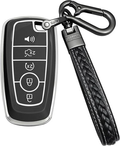 لغطاء Ford Key fob المتوافق مع Edge Explorer Bronco Escape Expedition Maverick Transit Lightning Duty Nautilus Remote Smart Key، حافظة واقية من مادة TPU (وردي) in Kuwait