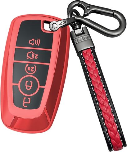 لغطاء Ford Key fob المتوافق مع Edge Explorer Bronco Escape Expedition Maverick Transit Lightning Duty Nautilus Remote Smart Key، حافظة واقية من مادة TPU (وردي) in Kuwait