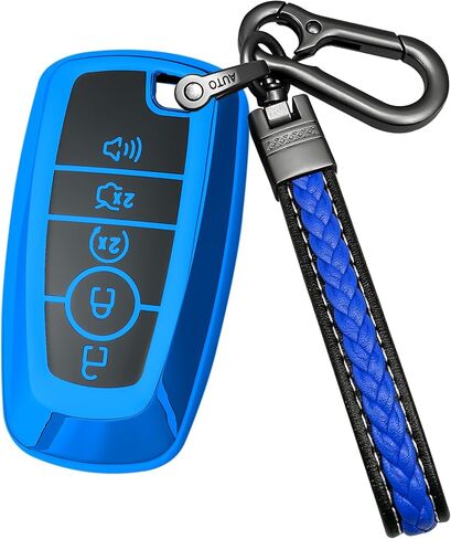 لغطاء Ford Key fob المتوافق مع Edge Explorer Bronco Escape Expedition Maverick Transit Lightning Duty Nautilus Remote Smart Key، حافظة واقية من مادة TPU (وردي) in Kuwait