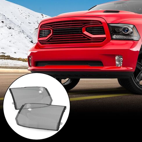CHEDA Headlight Cover Black Housing Clear Corner Headlight Head Lamps Cover Smokey Compatible with Dodge Ram 1500 2009-2018, 2500 3500 2010, 2500 3500 4500 5500 2011-2018 in Saudi Arabia