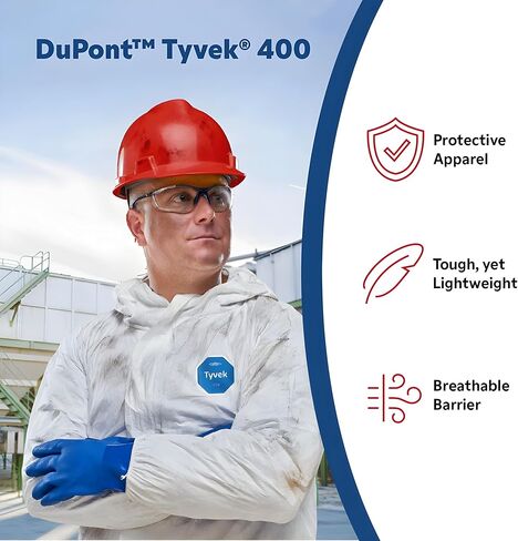 DuPont FC450SGY0002 Safespec 2.0 5.4 مل Tyvek FC غطاء حذاء للاستعمال مرة واحدة مع إغلاق مرن، 17-1/2 بوصة مقاس واحد يناسب الجميع، رمادي in Saudi Arabia