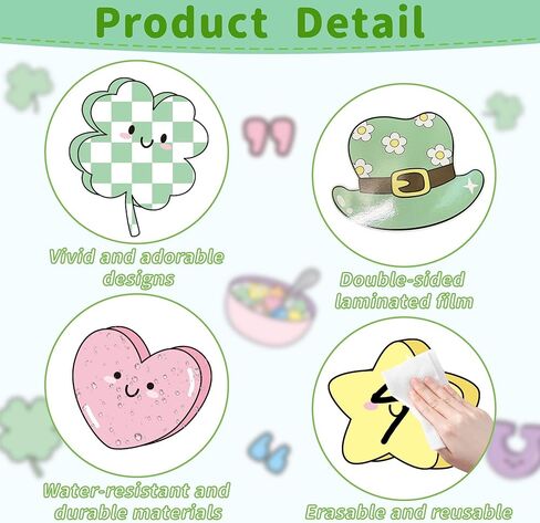 St. Patrick's Day Bulletin Board Decoration Shamrock Clover Cutouts Cereal-Sly Lucky to Teach You Classroom Bulletin Board Set Rainbow for Irish Holiday School Classroom Chalkboard Wall Door Decor in Saudi Arabia