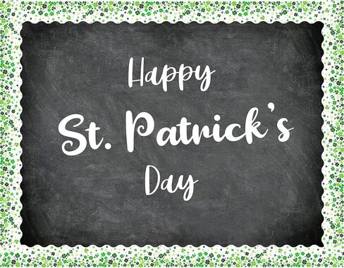 36 Ft St. Patrick's Day Bulletin Board Border Roll, Shamrock Bulletin Border Clover Border Trim for St. Patricks Day Irish Party Holiday Classroom Office Bulletins Board Wall Decor in Saudi Arabia