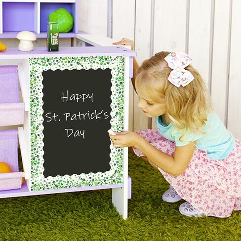 36 Ft St. Patrick's Day Bulletin Board Border Roll, Shamrock Bulletin Border Clover Border Trim for St. Patricks Day Irish Party Holiday Classroom Office Bulletins Board Wall Decor in Saudi Arabia
