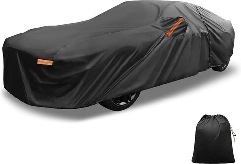 X AUTOHAUX Car Cover Outdoor Waterproof Sun Rain Snow Hail Protection with Left Side Door Zipper 210D-PU for Ford for Mustang in Saudi Arabia