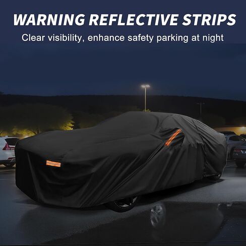 X AUTOHAUX Car Cover Outdoor Waterproof Sun Rain Snow Hail Protection with Left Side Door Zipper 210D-PU for Ford for Mustang in Saudi Arabia