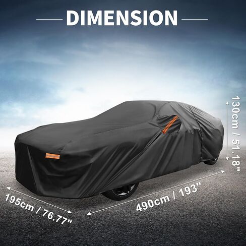 X AUTOHAUX Car Cover Outdoor Waterproof Sun Rain Snow Hail Protection with Left Side Door Zipper 210D-PU for Ford for Mustang in Saudi Arabia