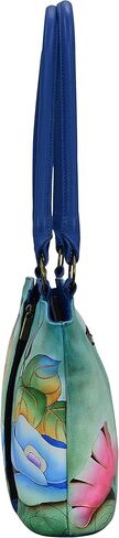 Anna by Anuschka Genuine Leather, Hand-painted Original Art - Women's Organizer Tote Bag, Denim Floral Paisley in Saudi Arabia