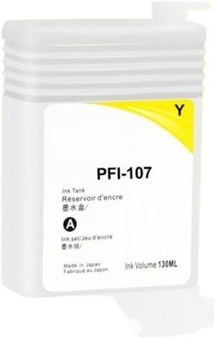 خرطوشة حبر قابلة لإعادة الملء متوافقة مع IPF670 IPF680 IPF685 IPF770 IPF780 IPF785 للطابعة رقم الجزء PFI-107 PFI107 (أصفر) in Saudi Arabia
