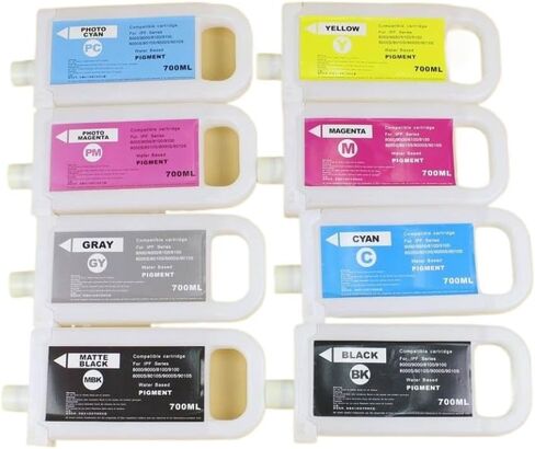 8 قطعة خرطوشة حبر قابلة لإعادة الملء مع شريحة PFI704 متوافقة مع IPF8300S IPF8310S IPF8310 للطابعة رقم الجزء PFI704 in Saudi Arabia