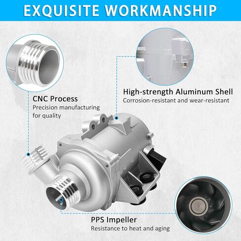 Electric Engine Water Pump w/Thermostat Compatible with BMW 128i 325i 328i 330i 525i 528i 530i X3 X5 Z4, Replace# 11517586925, 11537549476 in Saudi Arabia