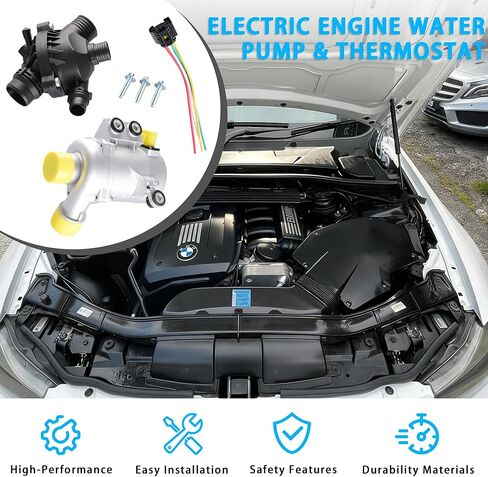Electric Engine Water Pump w/Thermostat Compatible with BMW 128i 325i 328i 330i 525i 528i 530i X3 X5 Z4, Replace# 11517586925, 11537549476 in Saudi Arabia