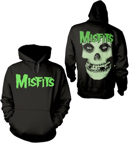 Misfits Glow Jurek Skull Pull Over Hoodie أسود | بضائع مرخصة رسميًا in Saudi Arabia
