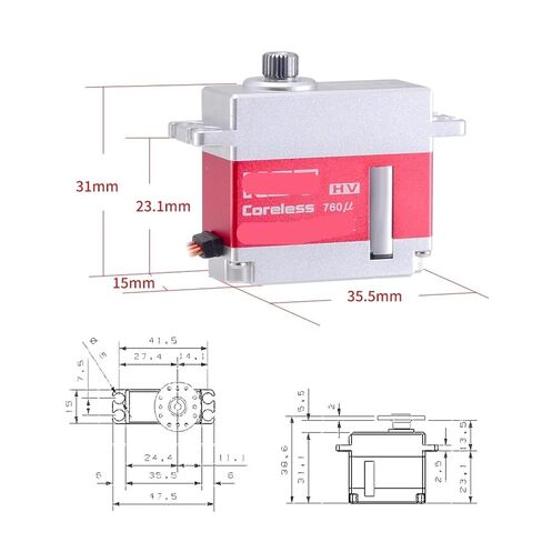 1 قطعة S565X 8.4V HV الرقمية ميتال جير سيرفو 6.0Kgf.cm 0.04sec 760us in Kuwait