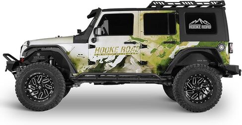 Hooke Road Wrangler JK Rock Slider Nerf Bars Side Protection Rails for 2007-2018 Jeep Wrangler JK Unlimited 4 Door - A Pair in Saudi Arabia