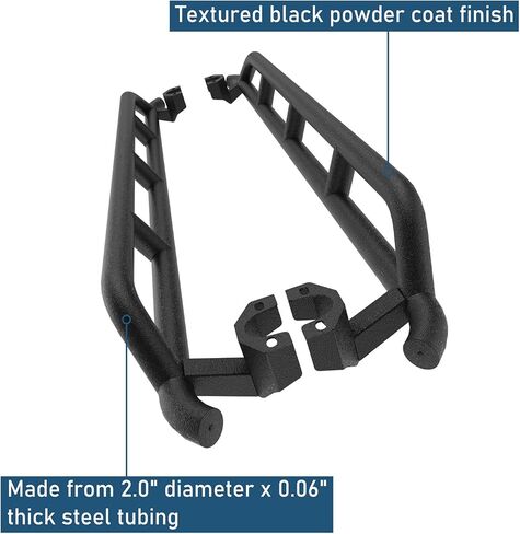 Hooke Road Wrangler JK Rock Slider Nerf Bars Side Protection Rails for 2007-2018 Jeep Wrangler JK Unlimited 4 Door - A Pair in Saudi Arabia