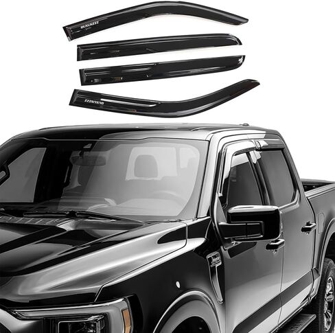 Rain Guards Side Window Visor Vent Outside Mount Fits for Ford F150 Extended Cab/Super Cab 2015-2025 for 2017-2025 F250/350 SuperDuty Super Cab in Kuwait
