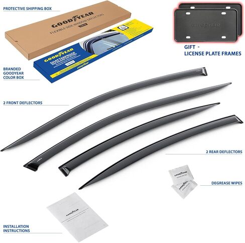 Goodyear Shatterproof Window Deflectors for Toyota Camry 2025-2026 Sedan, Tape-on Rain Guards, Window Visors, Vent Deflector Visor, Car Accessories, 4 pcs. - GY008797 in Kuwait