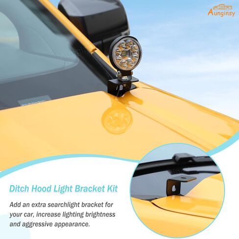 Car Hood Light Mount Brackets Compatible with Ford Ranger 2023-2026, Front Hood LED Spotlight Work Light Mounting Bracket Holder Kit Pillar Pods Hood Hinges Hood Light Bracket Auxiliary Accessories in Saudi Arabia