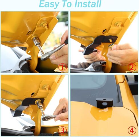 Car Hood Light Mount Brackets Compatible with Ford Ranger 2023-2026, Front Hood LED Spotlight Work Light Mounting Bracket Holder Kit Pillar Pods Hood Hinges Hood Light Bracket Auxiliary Accessories in Saudi Arabia