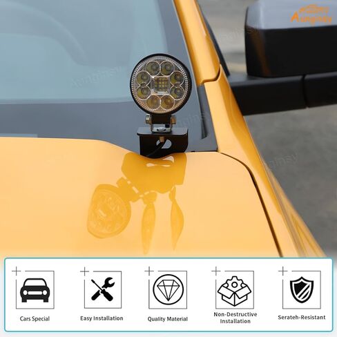 Car Hood Light Mount Brackets Compatible with Ford Ranger 2023-2026, Front Hood LED Spotlight Work Light Mounting Bracket Holder Kit Pillar Pods Hood Hinges Hood Light Bracket Auxiliary Accessories in Saudi Arabia