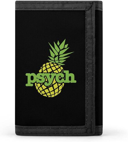 محفظة Psych Pineapple ثلاثية الطي من البوليستر، حامل بطاقات شخصي مع سحاب للرجال والنساء مقاس واحد in Saudi Arabia
