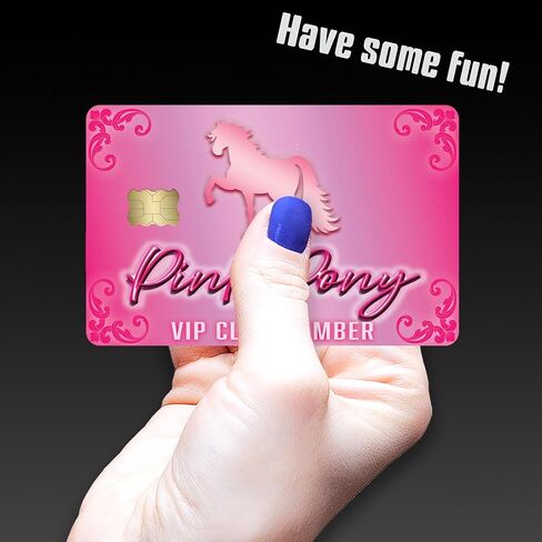 غطاء ملصق جلدي لبطاقة الائتمان مكون من قطعتين - عضو Vip Pony Pink مضحك - ملصقات فينيل متينة للبطاقات in Kuwait