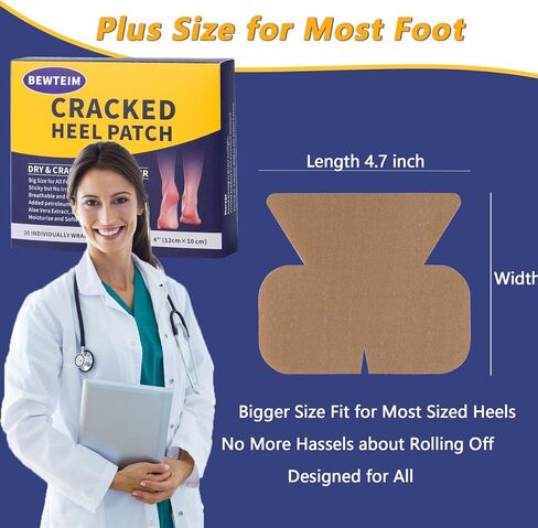 30 عبوة من 30 قطعة من رقع لاصقة لعلاج تشقق الكعب مقاس 11.43 سم × 10.16 سم in Kuwait