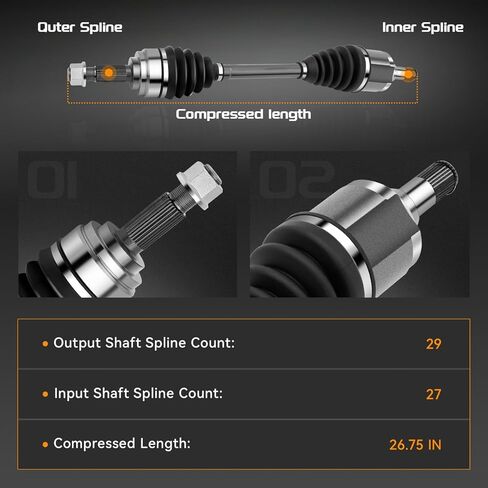 Front CV Axle Shaft Assembly Compatible for Nissan Sentra 2007 2008 2009 2010 2011 2012 L4 2.0L Automatic CVT Transmission - Driver Side, 39101ET200 in Saudi Arabia