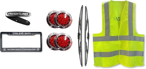 Kozak بديل مبرد الهواء المسؤول متوافق مع Freightliner Cascadia، Columbia، Coronado 2008-2013 Western Star 4900 Series 2008-2012 + شعار، مساحات، إطار لوحة الترخيص، 4x أضواء مقطورة، سترة in Kuwait