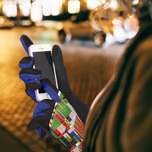 قفازات RainCaper Frank Lloyd Wright النسائية للرسائل النصية قفازات دافئة تعمل باللمس لجميع المواسم، وقفازات السفر والمتحف والأزياء (ستارة التلال) in Kuwait