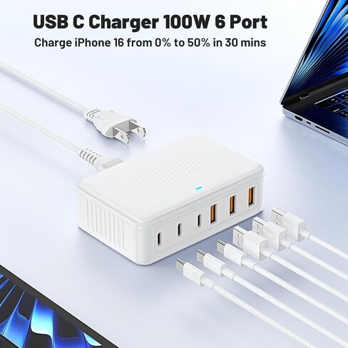 USB C to USB C Charger Cable 10ft, 60W Fast Type C to C Charging Cable Cord Long for Apple iPhone 15 Plus/15 Pro Max, MacBook Pro 2021/2020,iPad 12.9/11 inch/Mini/Air 5/4,Samsung Galaxy S23+/S23 Ultra in Saudi Arabia