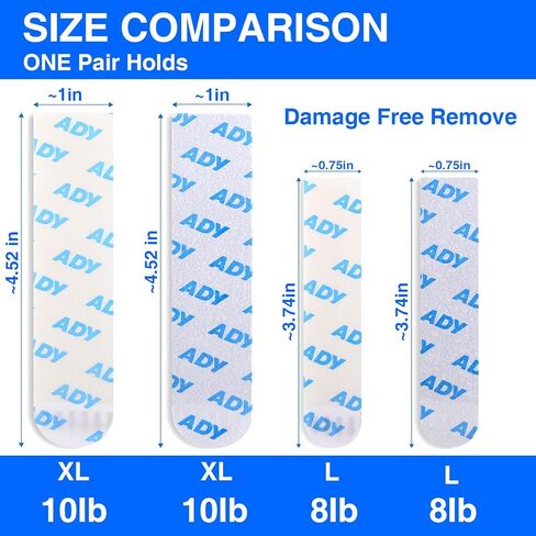 ADY Picture Hanging Strips Heavy Duty 40Pairs，Damage Free Removable Picture Hangers, Refill Adhesive Strips for Rent Room, Hook and Loop Strips Mounting Tape for Painted Wall in Saudi Arabia