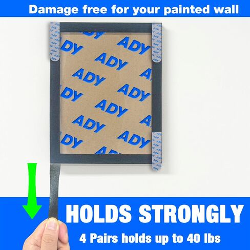 ADY Picture Hanging Strips Heavy Duty 40Pairs，Damage Free Removable Picture Hangers, Refill Adhesive Strips for Rent Room, Hook and Loop Strips Mounting Tape for Painted Wall in Saudi Arabia
