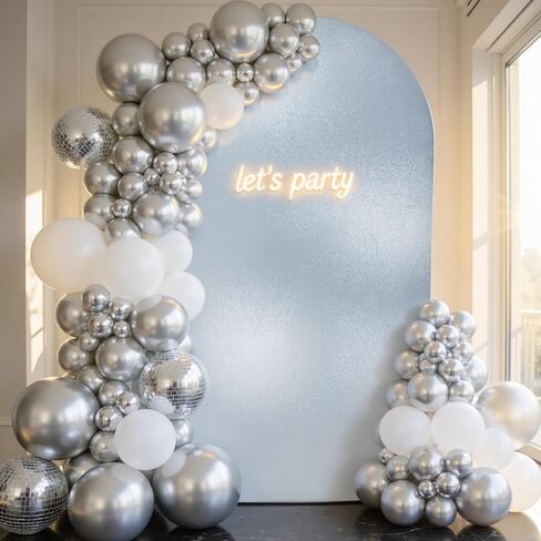 Gold Shimmer Arch Backdrop Cover Set of 3(6 6.6 7.2FT),Glitter Spandex Fitted Chiara Cover with Zipper,Thick Soft Stretchy Sequin for Wedding Birthday Party Baby Shower Photo Backdrop Decoration in Saudi Arabia