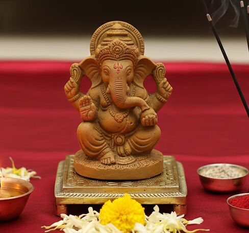 eSplanade Brass Pooja Mandir Chowki God's Stool - Puja Articles - 2.6" Inches (Very Small) in Saudi Arabia
