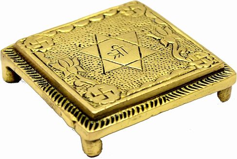 eSplanade Brass Pooja Mandir Chowki God's Stool - Puja Articles - 2.6" Inches (Very Small) in Saudi Arabia