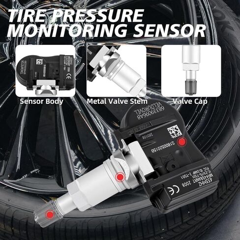 مستشعر مراقبة ضغط الإطارات المبرمج مسبقًا مناسب لسيارة جيب - 2021-2024 جلاديتور جراند شيروكي رانجلر، واجونير، من أجل: مازيراتي جران توريزمو جريكال 4 قطع 433 ميجا هرتز OE-68339096AB، 68339096AA in Kuwait