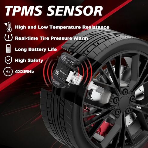 مستشعر مراقبة ضغط الإطارات المبرمج مسبقًا مناسب لسيارة جيب - 2021-2024 جلاديتور جراند شيروكي رانجلر، واجونير، من أجل: مازيراتي جران توريزمو جريكال 4 قطع 433 ميجا هرتز OE-68339096AB، 68339096AA in Kuwait