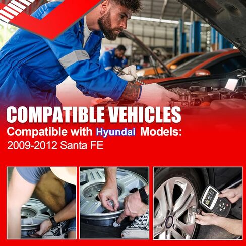 SMMS 4 قطعة مستشعر تساوي ضغط الإطارات لشركة هيونداي سانتا في 2009-2012، نظام مراقبة ضغط الإطارات، 433 ميجا هرتز يستبدل OE: 52933-2B000 in Saudi Arabia